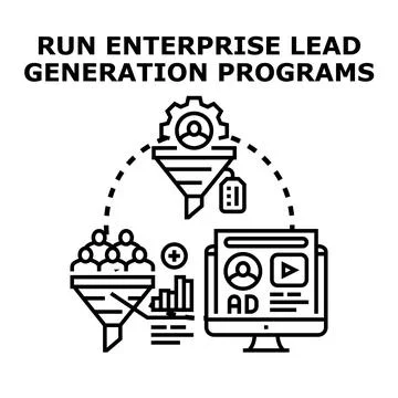 Running enterprise lead generation programs concept Ilustración de archivo