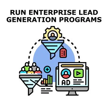 Running enterprise lead generation programs concept Illustrazione stock
