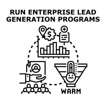 Running enterprise lead generation programs for business acquisition Stock Illustration