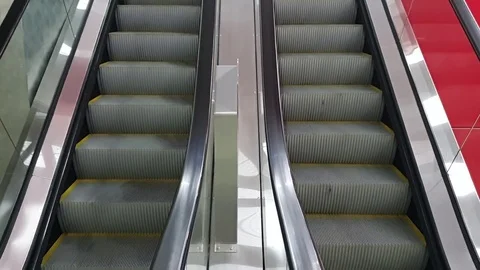 Running escalator in the mall Stock-Footage 105639375