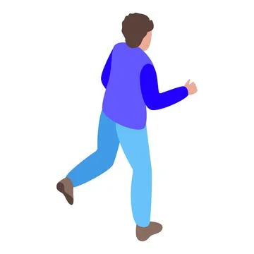 Running evacuation icon isometric vector. Exit fire Stock Illustration