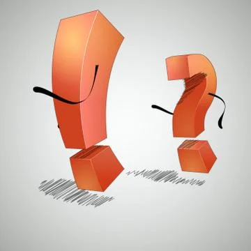 Running an exclamation point and question mark. Illustrazione stock