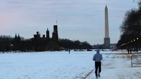 Running for Exercise in Washington D.C. Stock Footage 58933186