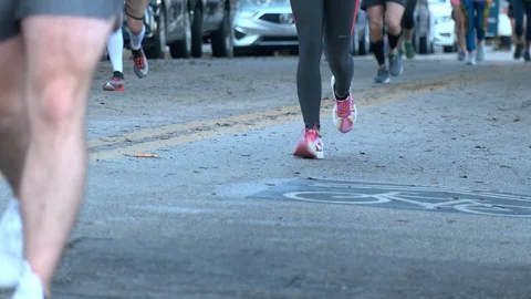 Running feet Stock Footage 128445542