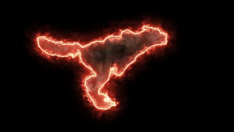 Running fiery werewolf. Stock Footage 258655602