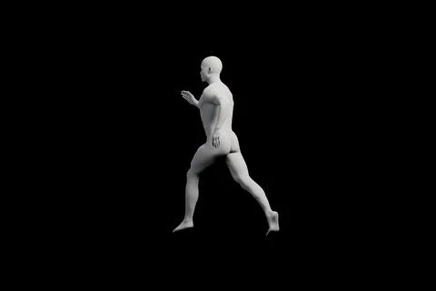 Running figure model in studio Stock Illustration