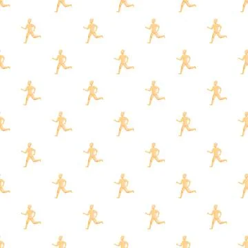 Running figures repeating pattern on white background Stock Illustration
