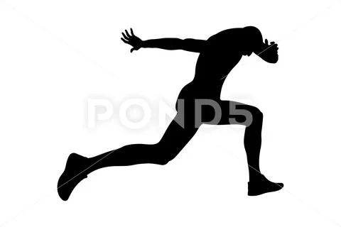 Running finish line athlete runner Stock Illustration