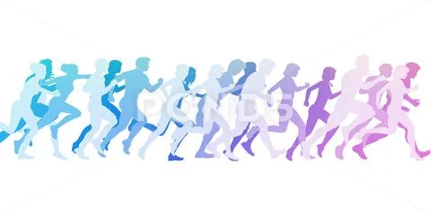 Running to the Finish Line Stock Illustration