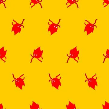 Running fire cartoon pattern seamless. Flame run background 스톡 일러스트