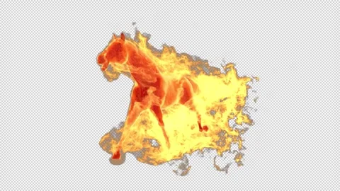 Running fire horse - 3d render with alpha channel. Stock Footage 306433741