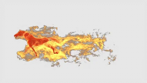 Running fire horse - 3d render with alpha channel. Stock Footage 306437130