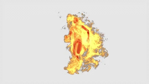 Running fire man - 3d render with alpha channel. Stock Footage 306746035