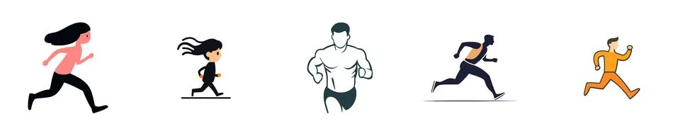 Running Fitness Exercise Movement Training Speed Stock Illustration