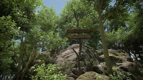 Running in the forest, choosing the right way, 3D animation Stock Footage 297355813