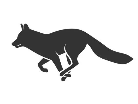 Running fox illustration Stock Illustration