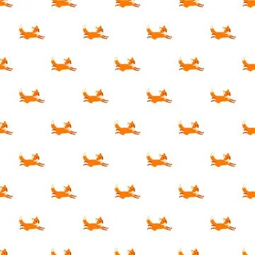 Running fox pattern connecting nature and wildlife Stock Illustration