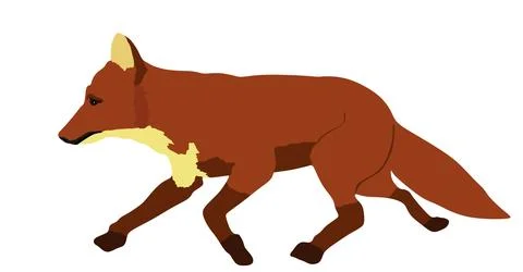 Running fox vector illustration isolated on white Stock Illustration