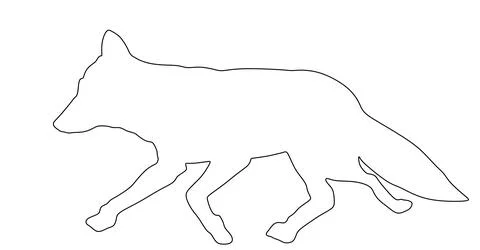 Running fox vector line contour silhouette illustration Stock Illustration