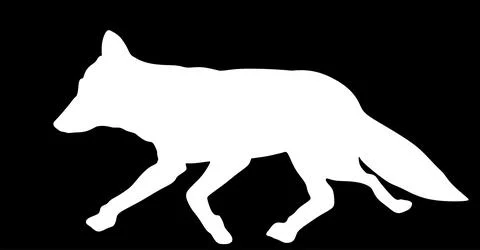 Running fox vector silhouette illustration isolated Stock Illustration