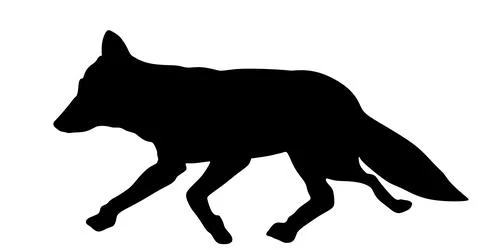 Running fox vector silhouette illustration isolated Stock Illustration