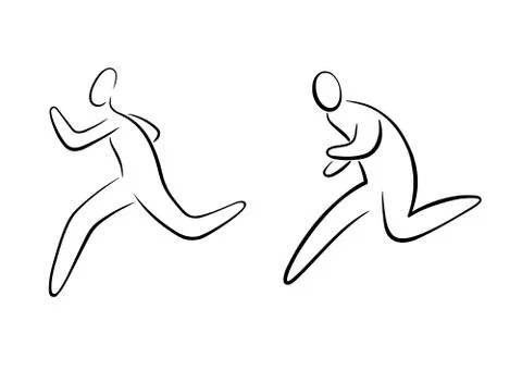 Running gestures Ilustración de archivo