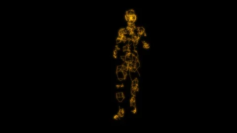 Running girl front Video stock 342144026