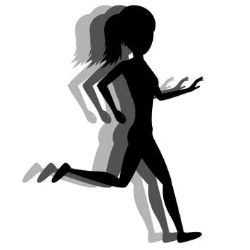 Running girl Stock Illustration