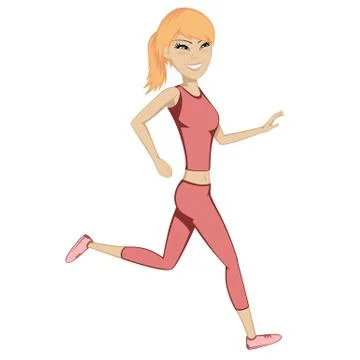 Running girl Stock Illustration