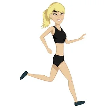 Running girl Stock Illustration