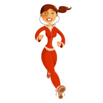 Running girl Stock Illustration