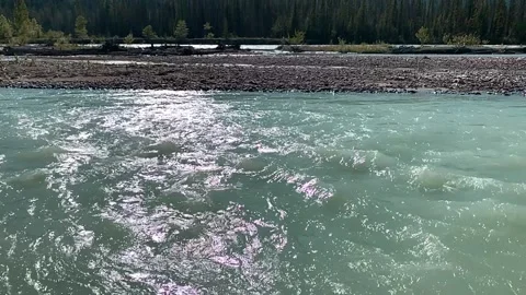Running Glacier Fed River Stock Footage 202146313