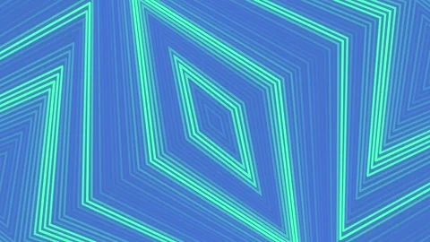 Running green neon light stripes on blue background. 3d rendering loop animation Stock Footage 271281153