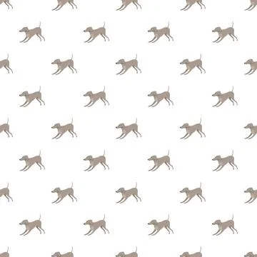 Running greyhound dog seamless pattern on white background Stock Illustration