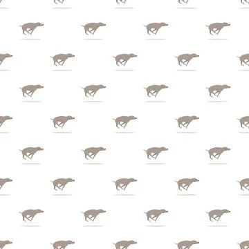 Running greyhound dog seamless pattern background design Illustrazione stock