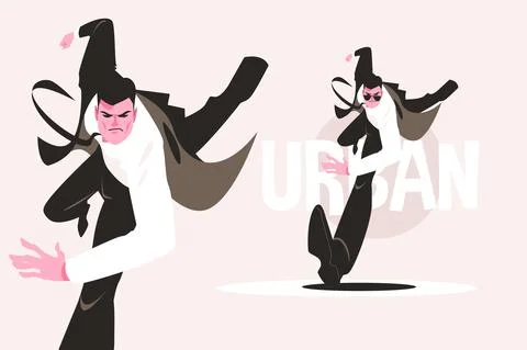 Running guy in rush Stock Illustration