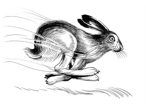 Running hare Stock Illustration