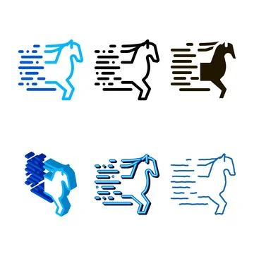 Running horse icon vector range outline Stock Illustration