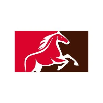 Running horse logo design template Stock Illustration