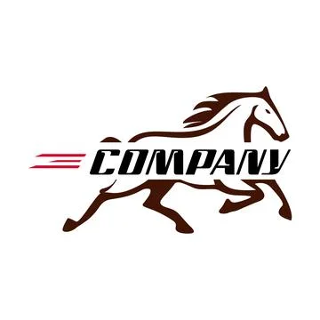 Running horse logo design template Stock Illustration