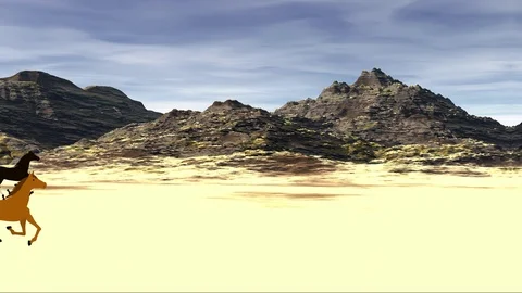 Running horses Stock Footage 122446867