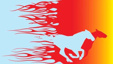 Running horses Stock Illustration