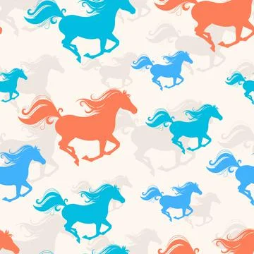 Running horses Stock Illustration