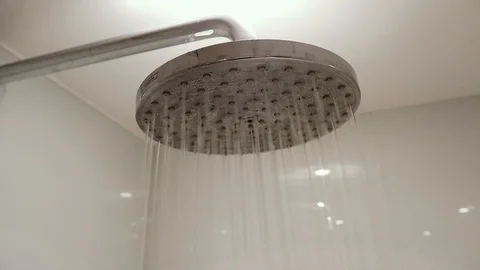 Running hot shower Stock Footage 96919073