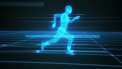 Running Human Figure Digital Rendering | Stock Video | Pond5