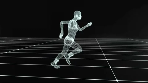 Running Human Figure Digital Rendering | Stock Video | Pond5