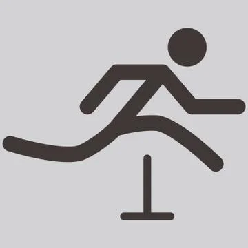 Running hurdles icon Stock Illustration
