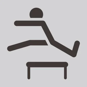 Running hurdles icon Stock Illustration