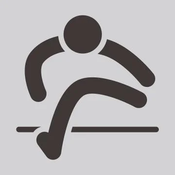Running hurdles icon Stock Illustration