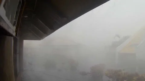 Running from a Hurricane Stock-Footage 33869393